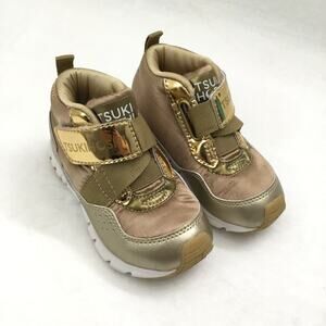 Tsukihoshi Shoes Toddler, GOLD HONEY, SIZE 7.5, HIGH TOP strap close